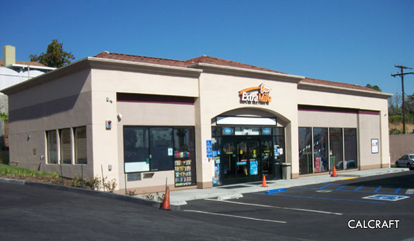 CALCRAFT can Manufacture, Brand, and Construct all projects for your Convenience Store, Chevron Extra Mile Convenience Store, Construction, Paint, Exterior graphics