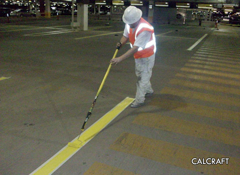 We provide multi-site retailers and stores with a 24-hours-a-day one-source fix-all service, Applying new paint at Hertz Site, Salt lake City International Airport